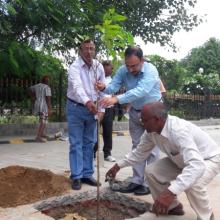 Compensatory Plantation By NHIDCL Officers at National Rose Garden, Chanakyapuri, New Delhi On August 4, 2016