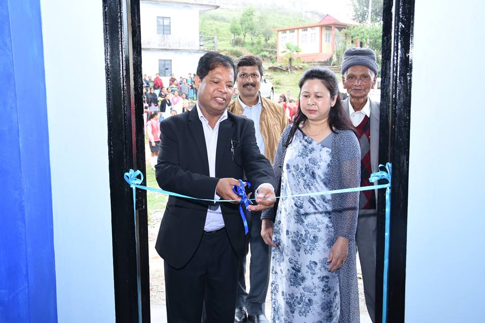 CMD inaugurated the School Hall, constructed under NEEPCO's CSR-S Scheme, at Agape Secondary School, Pomsohmen, Sohra on 19.05.18(Phtoto-1)