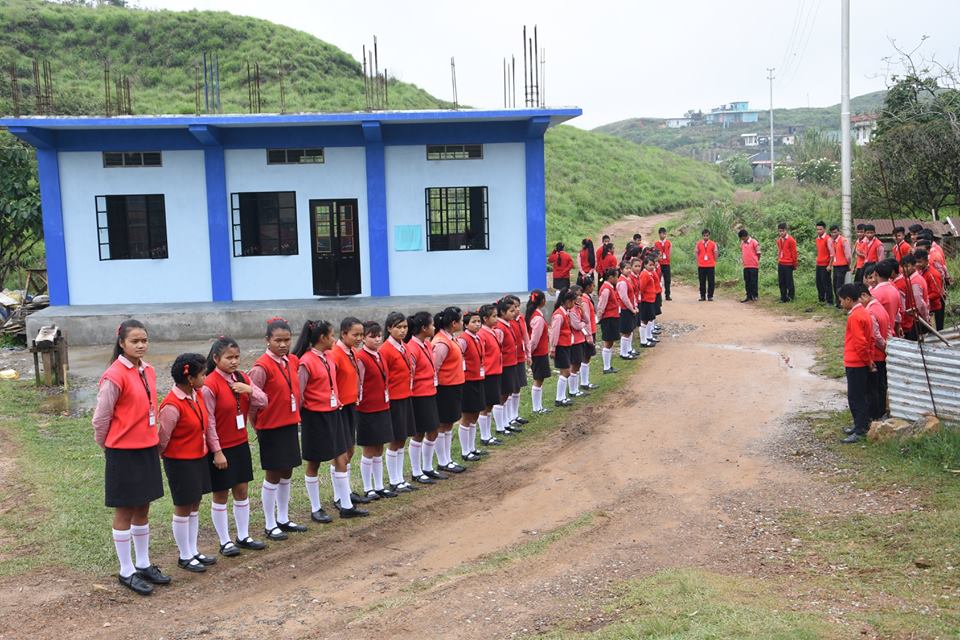 CMD inaugurated the School Hall, constructed under NEEPCO's CSR-S Scheme, at Agape Secondary School, Pomsohmen, Sohra on 19.05.18(Photo-2)