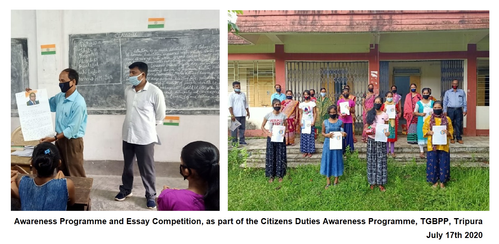 Awareness Programme and Essay Competition as part of the Citizens Duties Awareness Programme, TGBPP, Tripura July 17 2020