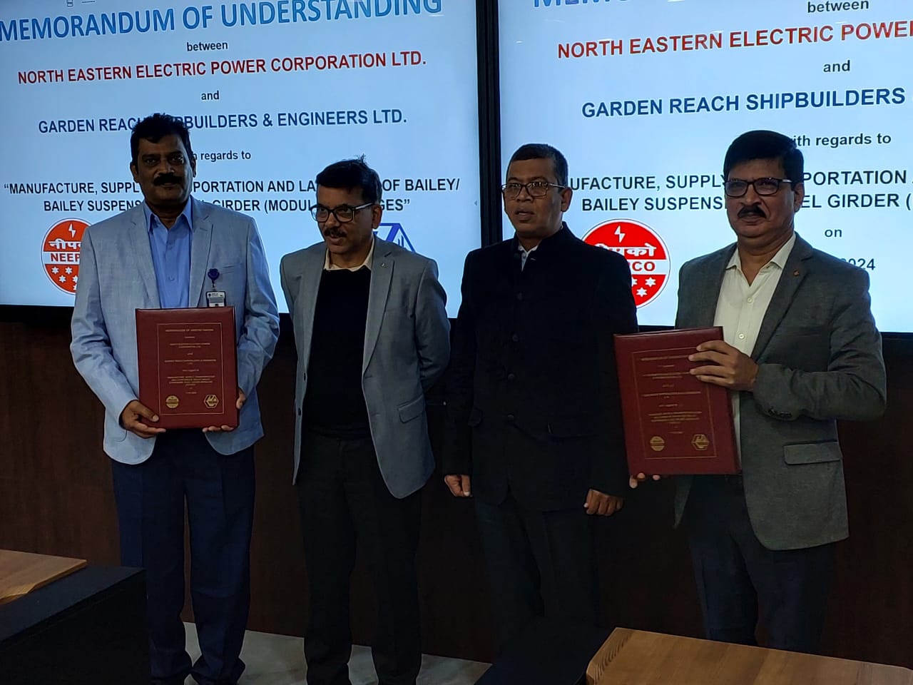 MOU signing between NEEPCO and GRSE on 11th January 2024