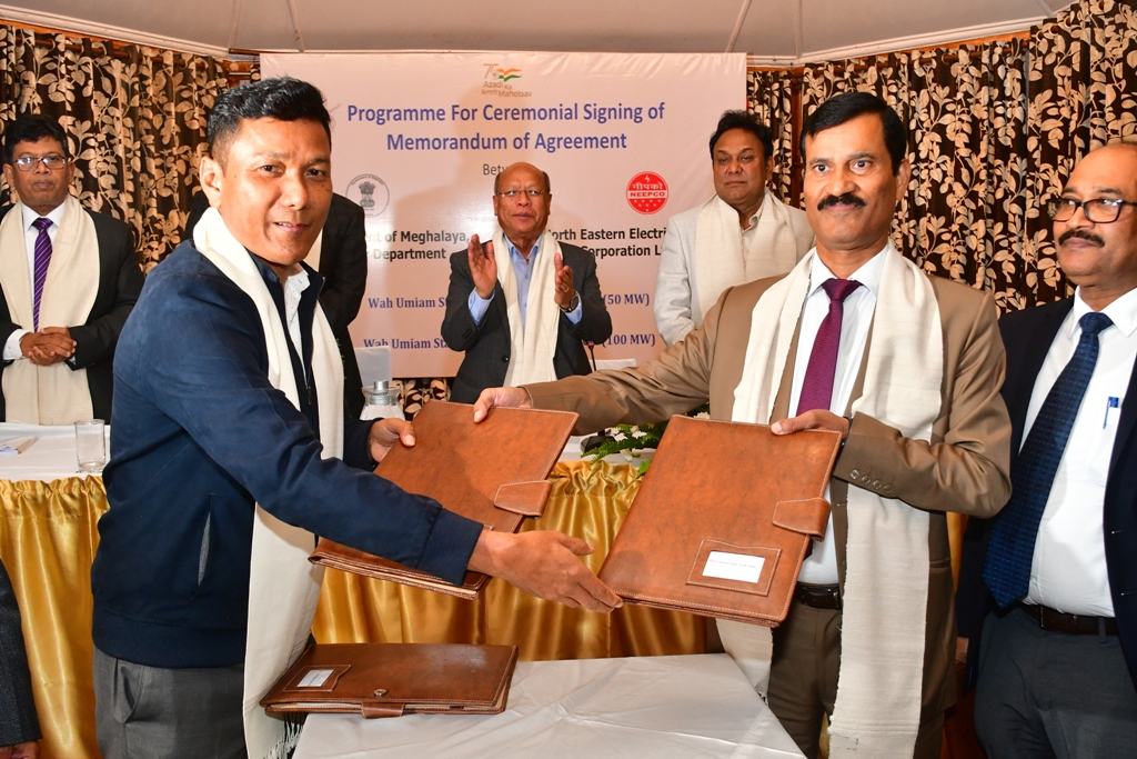 MoAs signed with Govt. of Meghalaya on 25th October 2022 for Wah Umiam St-I HEP (50 MW) and  Wah Umiam St-II HEP (100 MW)