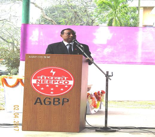 HOP AGBP, hoisting the NEEPCO Flag