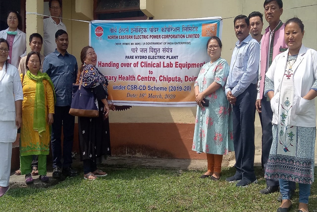 The  Pare Hydro Electric Project, NEEPCO under its CSR-CD scheme has supplied clinical lab equipments on 16.03.2020 to the Primary Health Centre, Chiputa (Mani Village), Doimukh, Papumpare District, Arunachal Pradesh