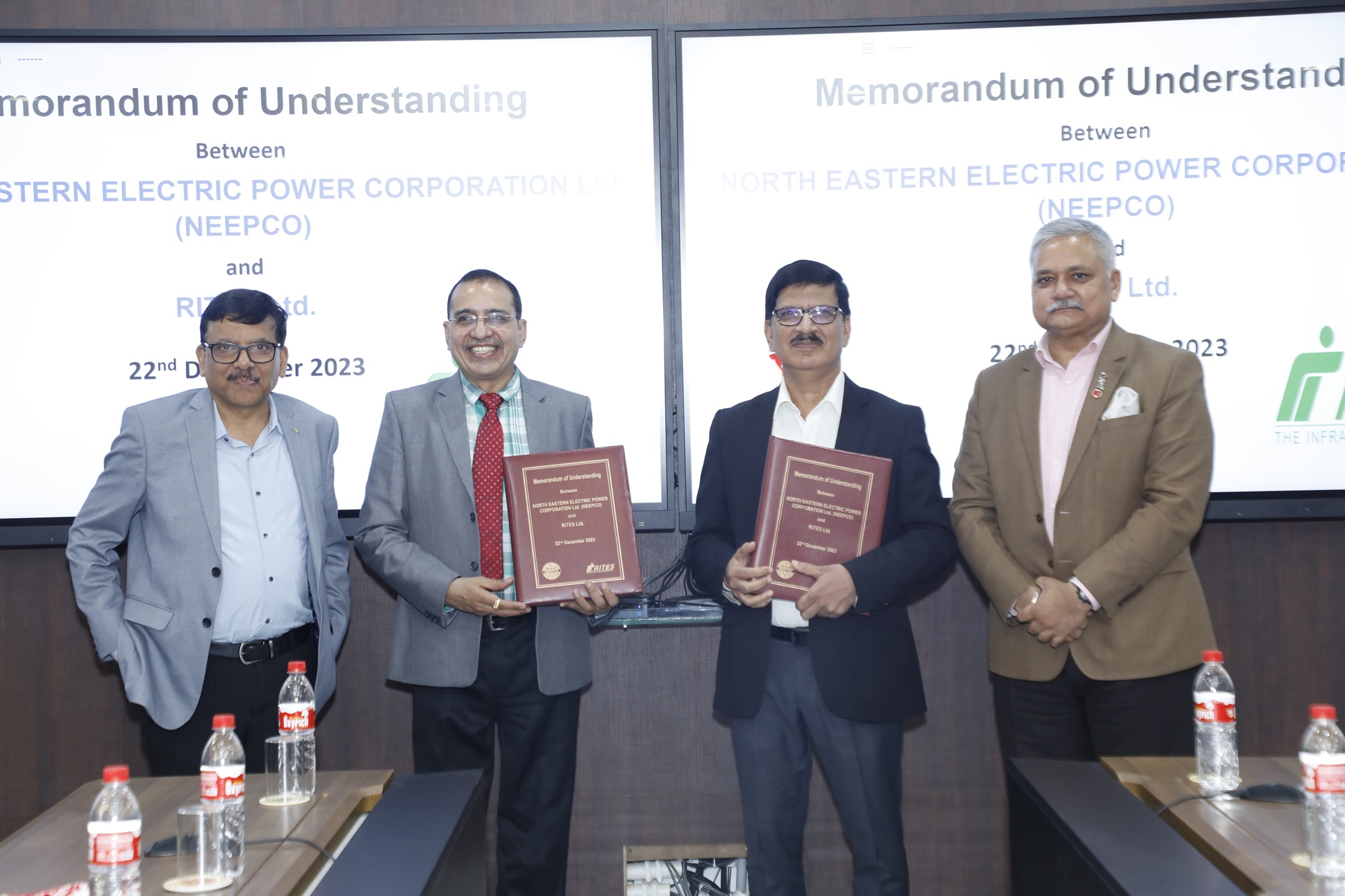MOU signing between NEEPCO and RITES on 22nd December 2023